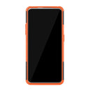 Tire Texture TPU+PC Shockproof Phone Case for OnePlus 7, with Holder (Orange)