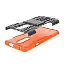 Tire Texture TPU+PC Shockproof Phone Case for OnePlus 7, with Holder (Orange)