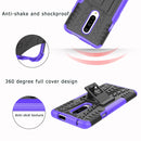 Tire Texture TPU+PC Shockproof Phone Case for OnePlus 7, with Holder (Orange)
