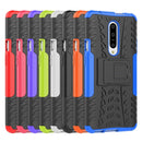 Tire Texture TPU+PC Shockproof Phone Case for OnePlus 7, with Holder (Orange)