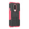 Tire Texture TPU+PC Shockproof Phone Case for OnePlus 7, with Holder (Pink)