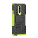 Tire Texture TPU+PC Shockproof Phone Case for OnePlus 7, with Holder (Green)