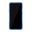 Tire Texture TPU+PC Shockproof Phone Case for OnePlus 7, with Holder (Blue)