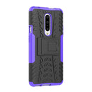 Tire Texture TPU+PC Shockproof Phone Case for OnePlus 7, with Holder (Purple)