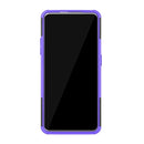 Tire Texture TPU+PC Shockproof Phone Case for OnePlus 7, with Holder (Purple)