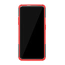 Tire Texture TPU+PC Shockproof Phone Case for OnePlus 7, with Holder (Red)