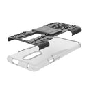 Tire Texture TPU+PC Shockproof Phone Case for OnePlus 7, with Holder (White)