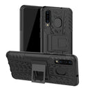 Tire Texture TPU+PC Shockproof Phone Case for Galaxy A50 / A20 / A30, with Holder (Black)