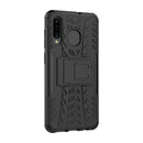 Tire Texture TPU+PC Shockproof Phone Case for Galaxy A50 / A20 / A30, with Holder (Black)
