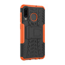 Tire Texture TPU+PC Shockproof Phone Case for Galaxy A50 / A20 / A30, with Holder (Orange)