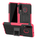 Tire Texture TPU+PC Shockproof Phone Case for Galaxy A50 / A20 / A30, with Holder (Pink)