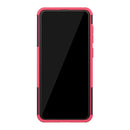 Tire Texture TPU+PC Shockproof Phone Case for Galaxy A50 / A20 / A30, with Holder (Pink)