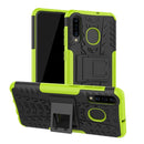 Tire Texture TPU+PC Shockproof Phone Case for Galaxy A50 / A20 / A30, with Holder (Green)