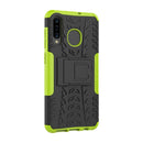 Tire Texture TPU+PC Shockproof Phone Case for Galaxy A50 / A20 / A30, with Holder (Green)
