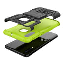 Tire Texture TPU+PC Shockproof Phone Case for Galaxy A50 / A20 / A30, with Holder (Green)