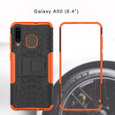 Tire Texture TPU+PC Shockproof Phone Case for Galaxy A50 / A20 / A30, with Holder (Green)
