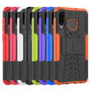 Tire Texture TPU+PC Shockproof Phone Case for Galaxy A50 / A20 / A30, with Holder (Purple)