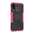 Tire Texture TPU+PC Shockproof Phone Case for Galaxy A50 / A20 / A30, with Holder (Red)