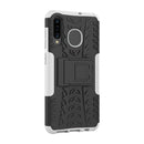 Tire Texture TPU+PC Shockproof Phone Case for Galaxy A50 / A20 / A30, with Holder (White)