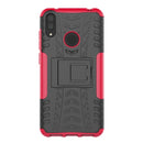 Tire Texture TPU+PC Shockproof Case for Huawei Y7 Pro 2019 / Enjoy 9, with Holder (Pink)