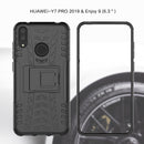 Tire Texture TPU+PC Shockproof Case for Huawei Y7 Pro 2019 / Enjoy 9, with Holder (Green)