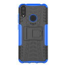 Tire Texture TPU+PC Shockproof Case for Huawei Y7 Pro 2019 / Enjoy 9, with Holder (Blue)