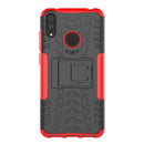 Tire Texture TPU+PC Shockproof Case for Huawei Y7 Pro 2019 / Enjoy 9, with Holder (Red)