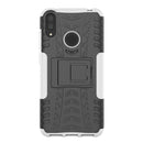 Tire Texture TPU+PC Shockproof Case for Huawei Y7 Pro 2019 / Enjoy 9, with Holder (White)