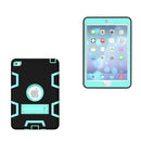 Contrast Color Silicone + PC Shockproof Case for iPad mini 5 / mini 4, with Holder(Black+Mint Green)