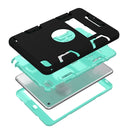 Contrast Color Silicone + PC Shockproof Case for iPad mini 5 / mini 4, with Holder(Black+Mint Green)