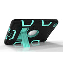 Contrast Color Silicone + PC Shockproof Case for iPad mini 5 / mini 4, with Holder(Black+Mint Green)