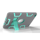 Contrast Color Silicone + PC Shockproof Case for iPad mini 5 / mini 4, with Holder(Grey+Mint Green)