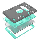 Contrast Color Silicone + PC Shockproof Case for iPad mini 5 / mini 4, with Holder(Grey+Mint Green)