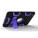 Contrast Color Silicone + PC Shockproof Case for iPad mini 5 / mini 4, with Holder(Black+Purple)
