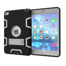 Contrast Color Silicone + PC Shockproof Case for iPad mini 5 / mini 4, with Holder(Black+Grey)