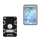 Contrast Color Silicone + PC Shockproof Case for iPad mini 5 / mini 4, with Holder(Black+Grey)