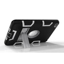 Contrast Color Silicone + PC Shockproof Case for iPad mini 5 / mini 4, with Holder(Black+Grey)