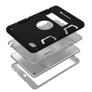 Contrast Color Silicone + PC Shockproof Case for iPad mini 5 / mini 4, with Holder(Black+Grey)
