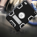 Contrast Color Silicone + PC Shockproof Case for iPad mini 5 / mini 4, with Holder(Black+Grey)
