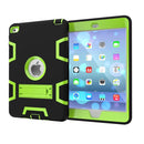 Contrast Color Silicone + PC Shockproof Case for iPad mini 5 / mini 4, with Holder(Black+green)