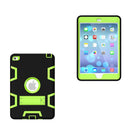 Contrast Color Silicone + PC Shockproof Case for iPad mini 5 / mini 4, with Holder(Black+green)