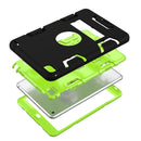 Contrast Color Silicone + PC Shockproof Case for iPad mini 5 / mini 4, with Holder(Black+green)