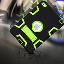 Contrast Color Silicone + PC Shockproof Case for iPad mini 5 / mini 4, with Holder(Black+green)