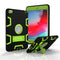 Contrast Color Silicone + PC Shockproof Case for iPad mini 5 / mini 4, with Holder(Black+green)