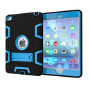 Contrast Color Silicone + PC Shockproof Case for iPad mini 5 / mini 4, with Holder(Black Blue)