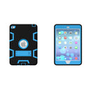 Contrast Color Silicone + PC Shockproof Case for iPad mini 5 / mini 4, with Holder(Black Blue)