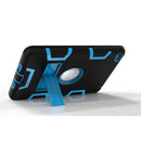 Contrast Color Silicone + PC Shockproof Case for iPad mini 5 / mini 4, with Holder(Black Blue)