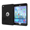 Contrast Color Silicone + PC Shockproof Case for iPad mini 5 / mini 4, with Holder(Black)