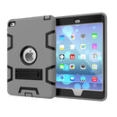 Contrast Color Silicone + PC Shockproof Case for iPad mini 5 / mini 4, with Holder(Grey)