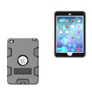 Contrast Color Silicone + PC Shockproof Case for iPad mini 5 / mini 4, with Holder(Grey)